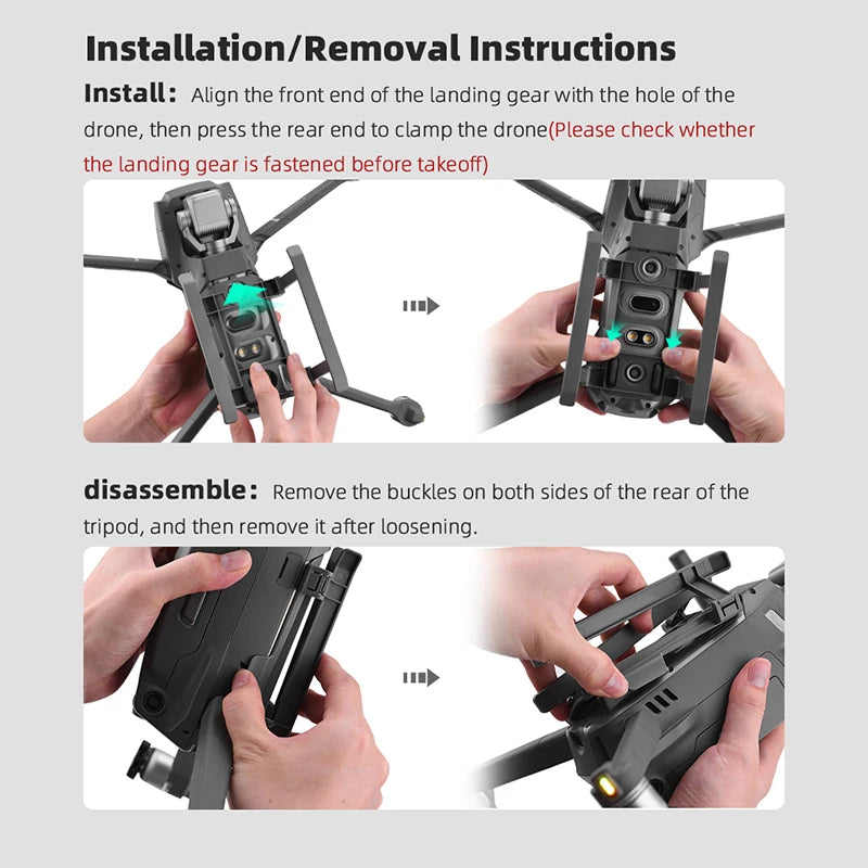Foldable Landing Gear for DJI Mavic 2 Zoom/Pro Folding Height Extender Leg Quick Release Foot for DJI Mavic 2 Drone Accessories