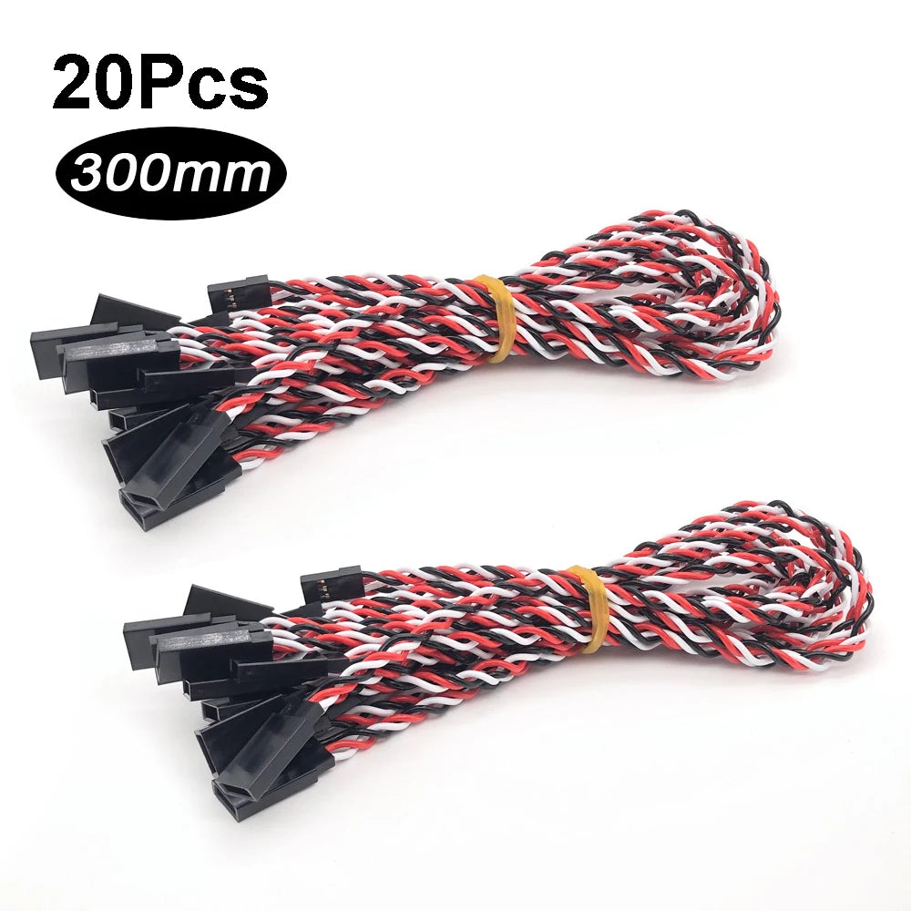 10/20PCS RC Servo Extension Cord Cable Wire Lead JR 100/150/200/300/500mm Connector for RC Fixed-Wing Helicopter Ariplane Drone