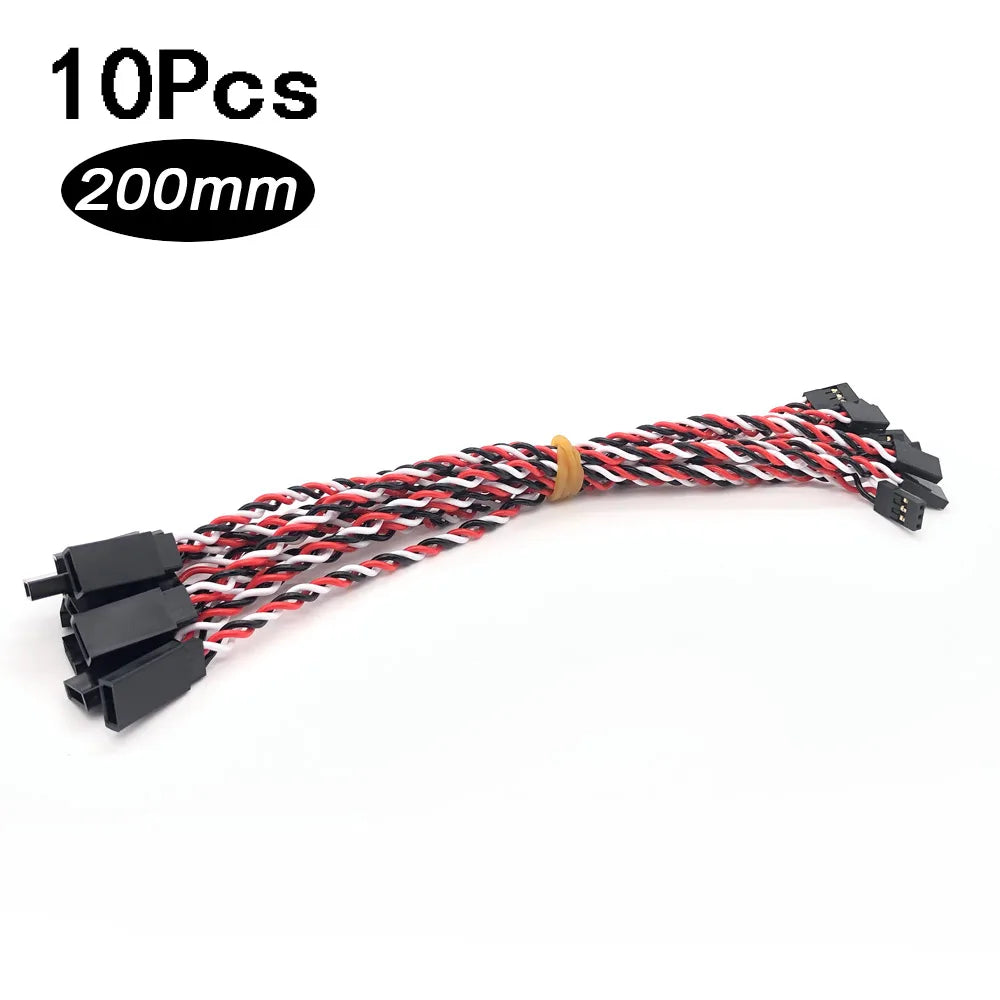 10/20PCS RC Servo Extension Cord Cable Wire Lead JR 100/150/200/300/500mm Connector for RC Fixed-Wing Helicopter Ariplane Drone