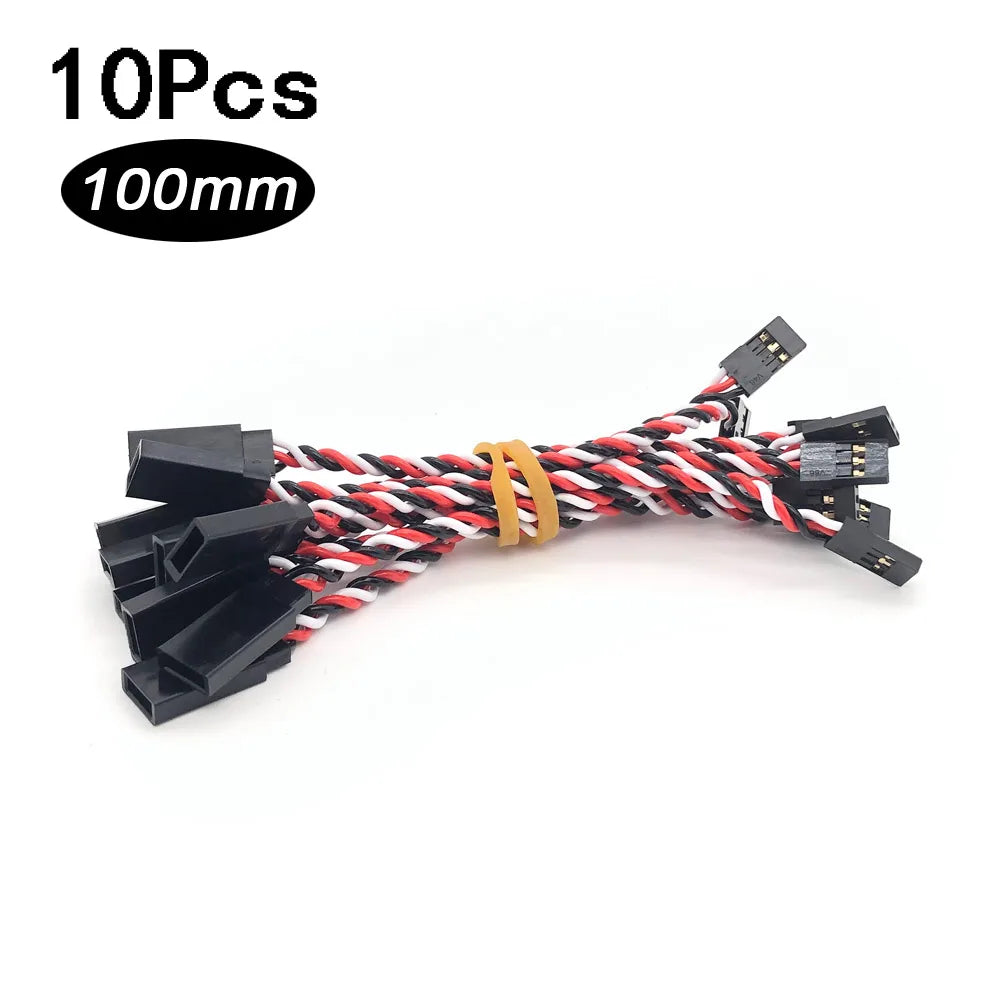 10/20PCS RC Servo Extension Cord Cable Wire Lead JR 100/150/200/300/500mm Connector for RC Fixed-Wing Helicopter Ariplane Drone