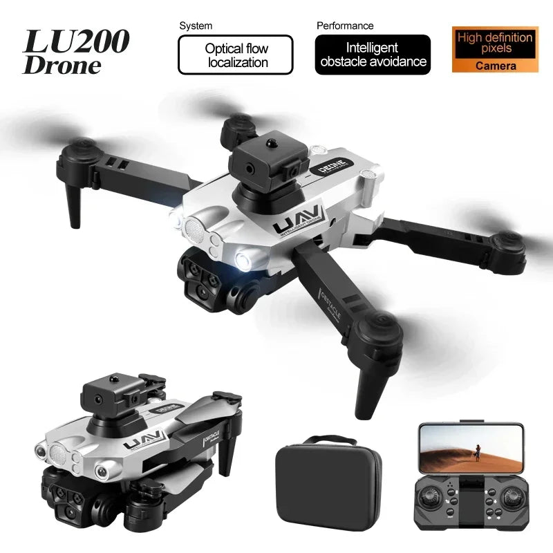 LU200 8K GPS Drone Triple Camera & Omnidirectional Obstacle Avoidance,  FPV Quadcopter for Aerial Photography, 10KM Range