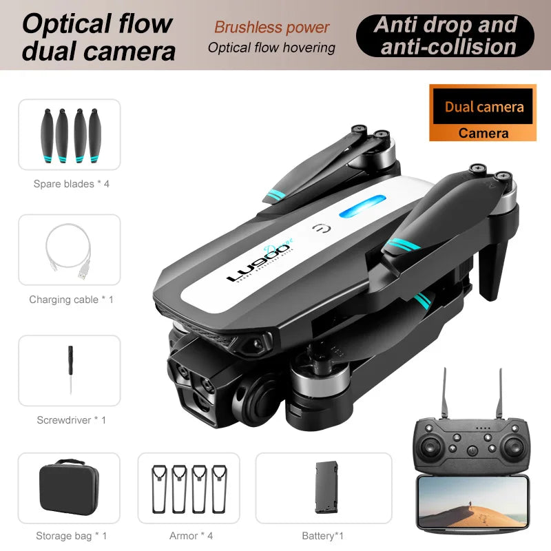 LU200 8K GPS Drone Triple Camera & Omnidirectional Obstacle Avoidance,  FPV Quadcopter for Aerial Photography, 10KM Range
