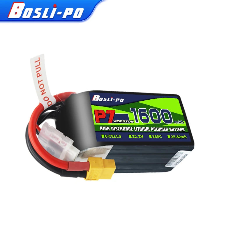 Boslipo P7 1600mAh 150C Lipo Battery 4S 6S FPV Battery XT60 Plug for Racing Freestyle RC Drones