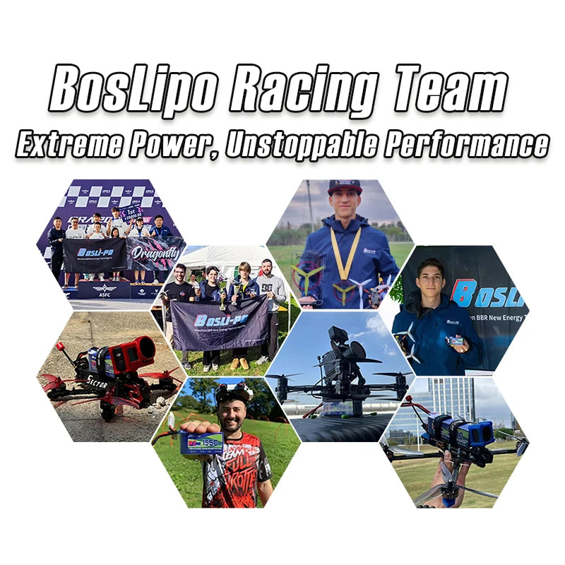 Boslipo P7 1300mAh 150C Lipo Battery 4S 6S 8S FPV Battery for Racing Freestyle RC Drones