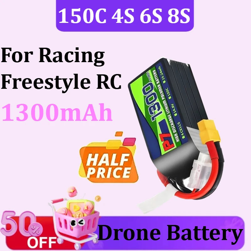 For Boslipo P7 1300mAh 150C Lipo Battery 4S 6S 8S FPV Battery for Racing Freestyle RC Drones