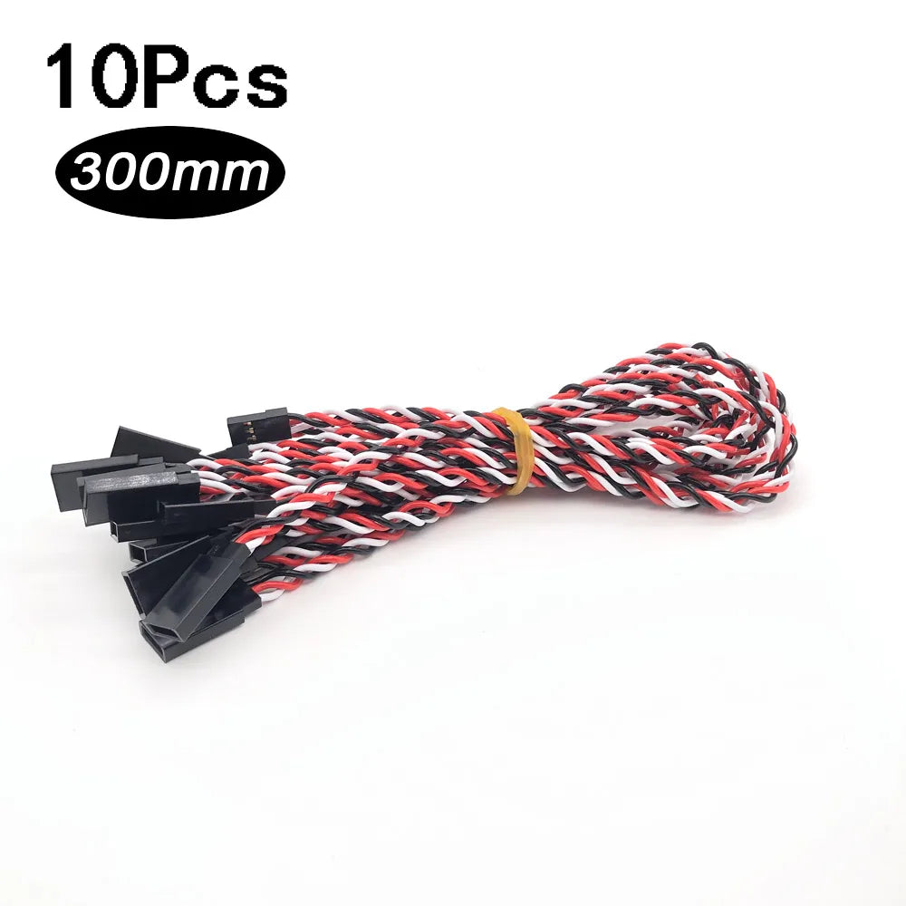 10/20PCS RC Servo Extension Cord Cable Wire Lead JR 100/150/200/300/500mm Connector for RC Fixed-Wing Helicopter Ariplane Drone