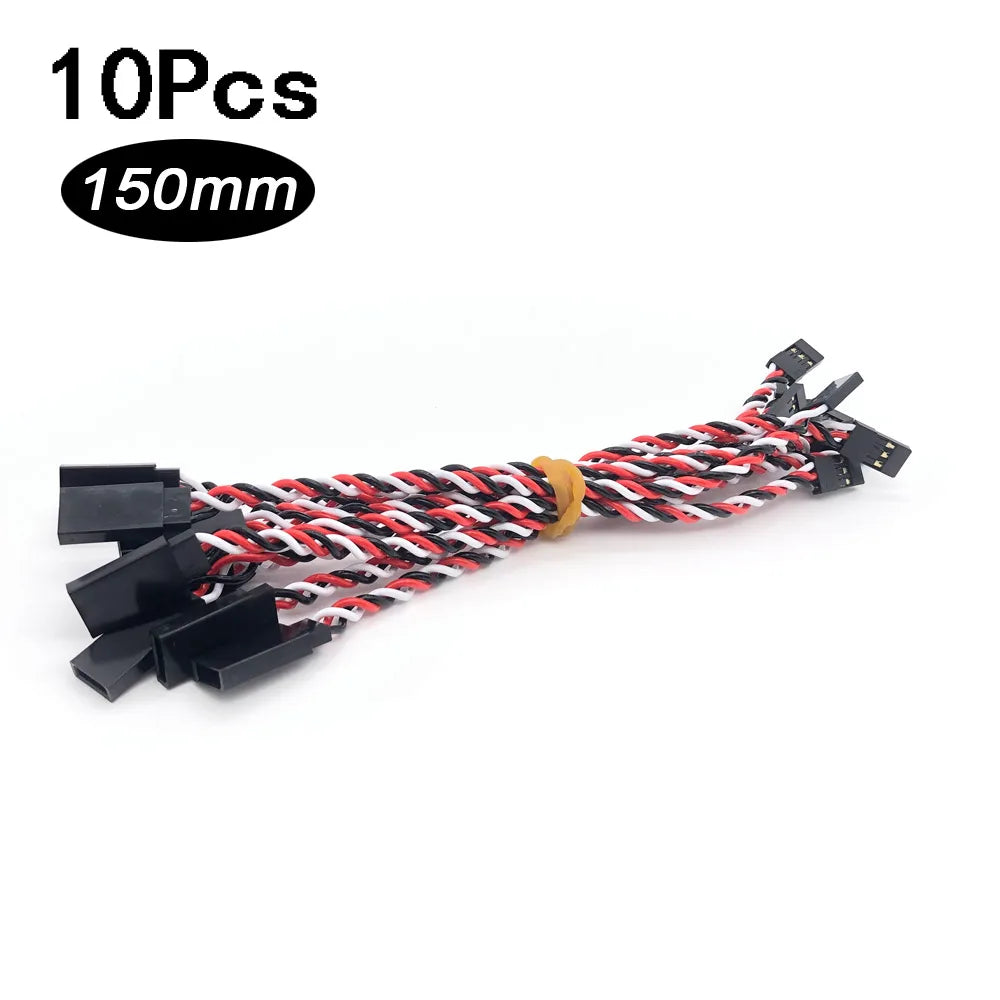 10/20PCS RC Servo Extension Cord Cable Wire Lead JR 100/150/200/300/500mm Connector for RC Fixed-Wing Helicopter Ariplane Drone