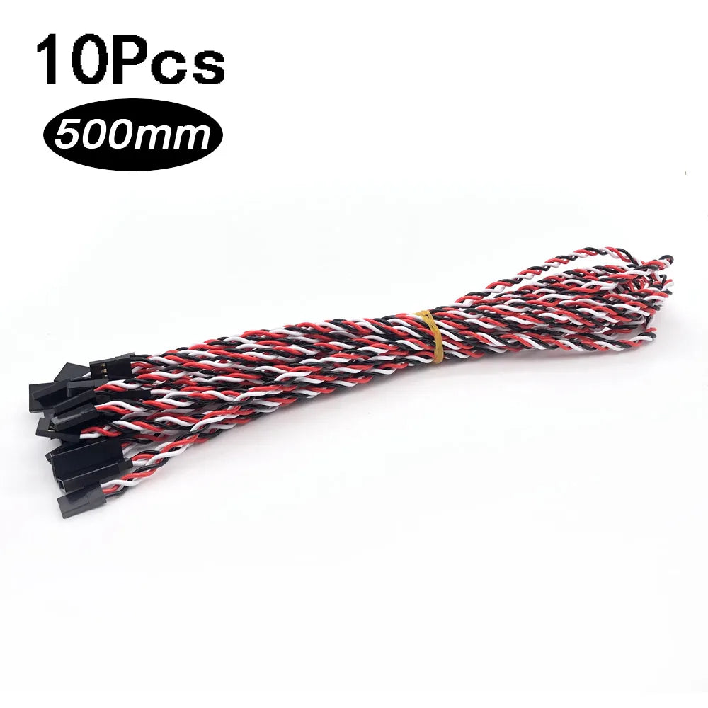 10/20PCS RC Servo Extension Cord Cable Wire Lead JR 100/150/200/300/500mm Connector for RC Fixed-Wing Helicopter Ariplane Drone