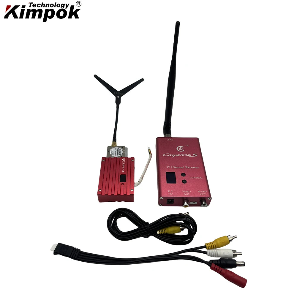 1.2GHz 8W FPV VTX  VRX Enhanced Wireless Video Transmitter with 8 Channels 20~40km Long Range 173g for FPV Racing Drones