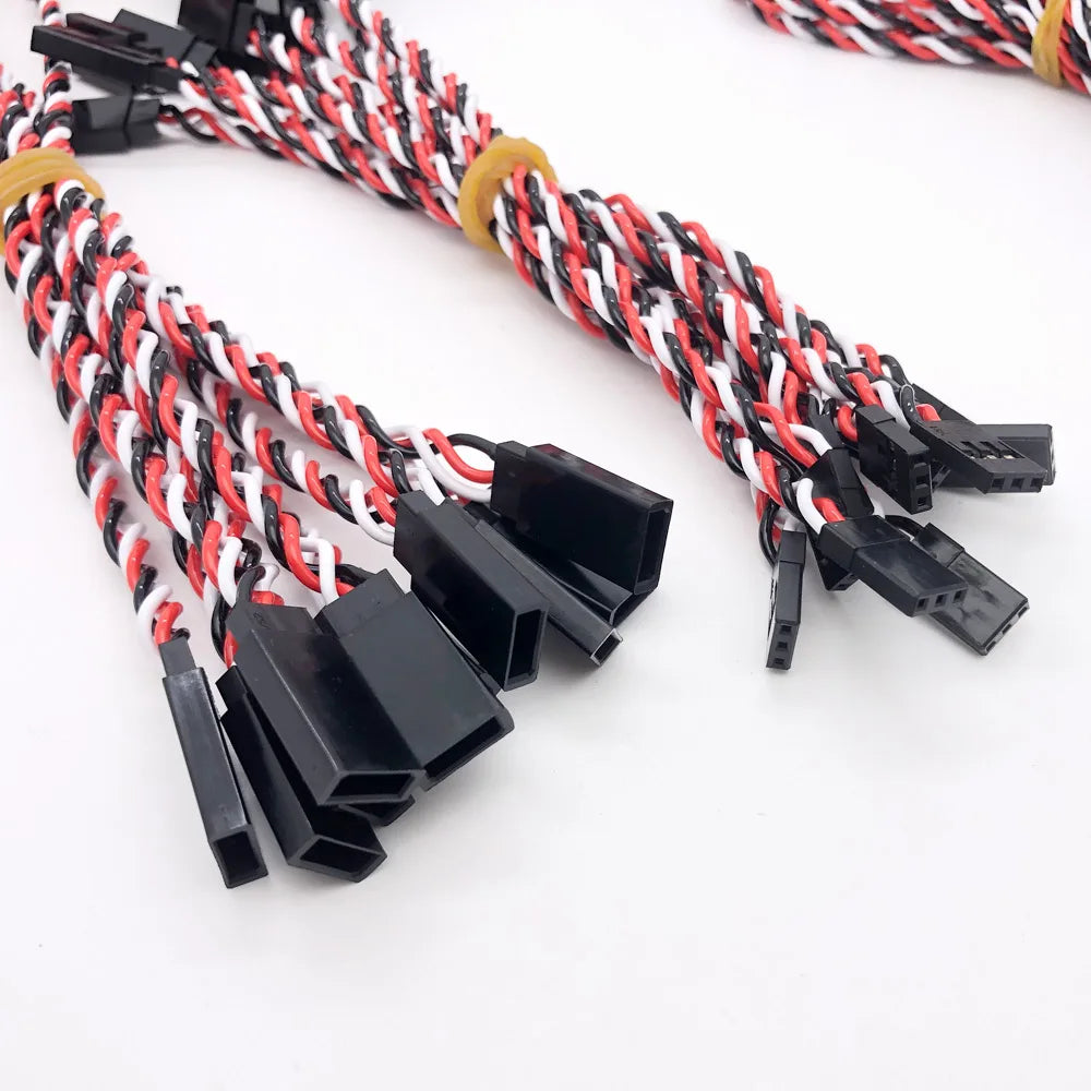 10/20PCS RC Servo Extension Cord Cable Wire Lead JR 100/150/200/300/500mm Connector for RC Fixed-Wing Helicopter Ariplane Drone