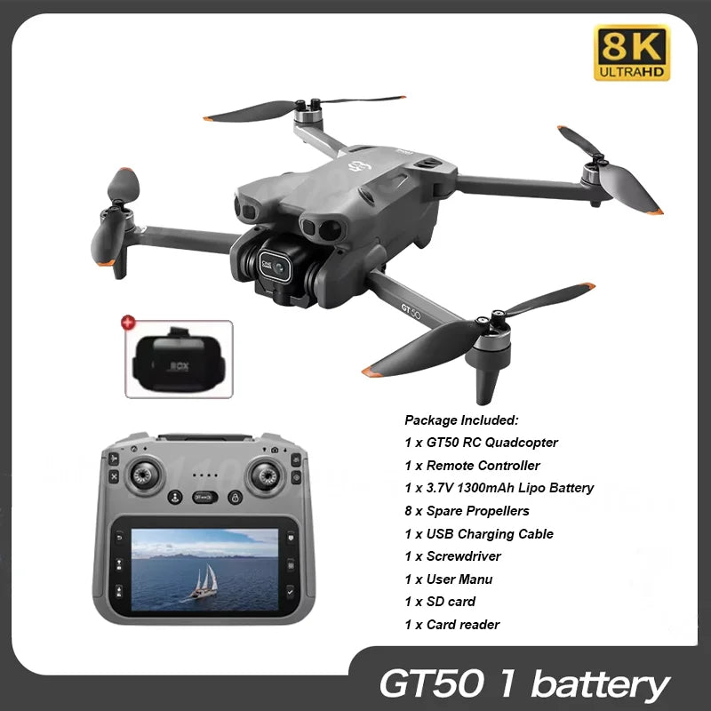 NEW Original GT50 Drone 8K WIFI GPS Professional HD Aerial Photography Remote Control Aircraft HD Dual Camera Quadcopter Toy UAV