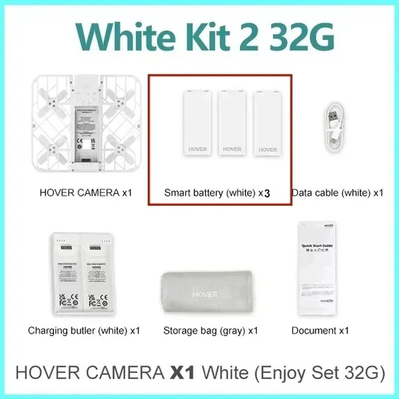 For Hover Air X1 Ultra-Light 125g Foldable Flying Camera Triple Stabilization Auto Tracking 5 Modes Hand Commercial Drones