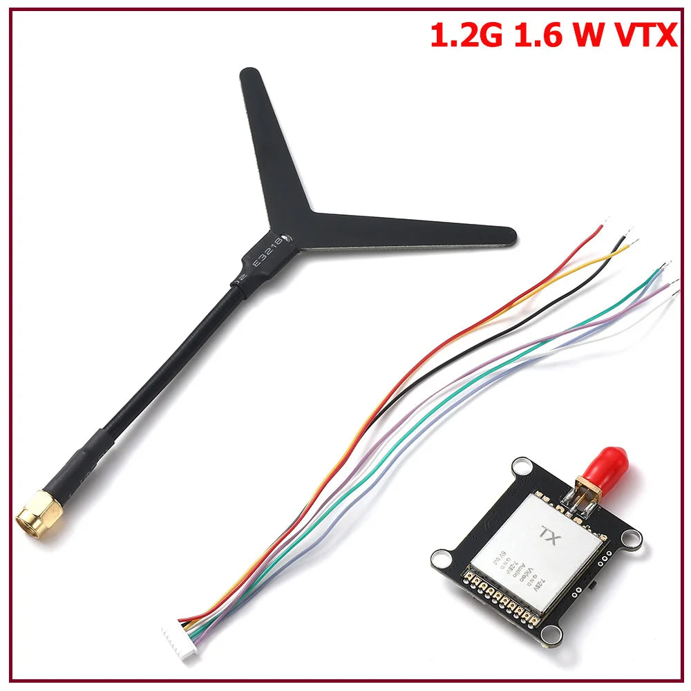 1.2G 1.2GHz 1.6W 2W VTX Switchable Video Transmitter Module 1.2G 9CH VRX 1200mhz Video Receiver with Antenna For FPV Drones
