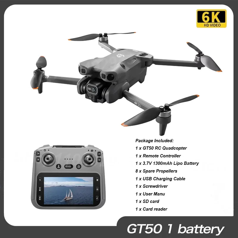 NEW Original GT50 Drone 8K WIFI GPS Professional HD Aerial Photography Remote Control Aircraft HD Dual Camera Quadcopter Toy UAV