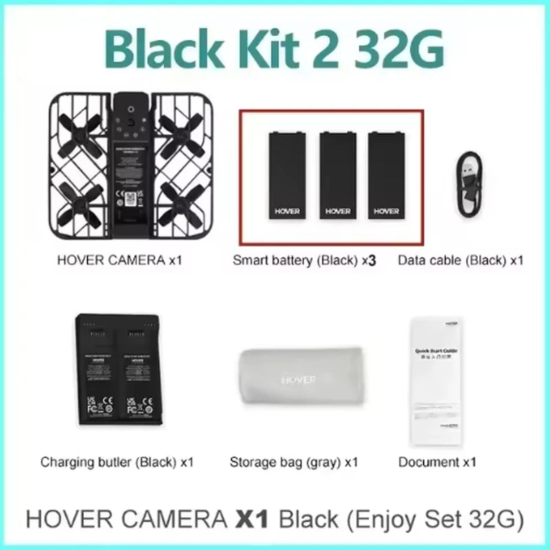 For Hover Air X1 Ultra-Light 125g Foldable Flying Camera Triple Stabilization Auto Tracking 5 Modes Hand Commercial Drones