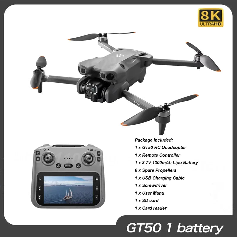 NEW Original GT50 Drone 8K WIFI GPS Professional HD Aerial Photography Remote Control Aircraft HD Dual Camera Quadcopter Toy UAV
