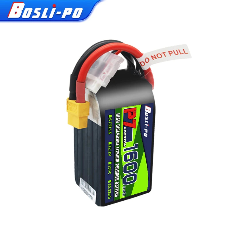 Boslipo P7 1600mAh 150C Lipo Battery 4S 6S FPV Battery XT60 Plug for Racing Freestyle RC Drones
