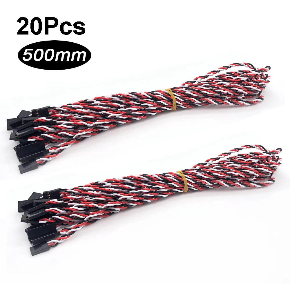 10/20PCS RC Servo Extension Cord Cable Wire Lead JR 100/150/200/300/500mm Connector for RC Fixed-Wing Helicopter Ariplane Drone