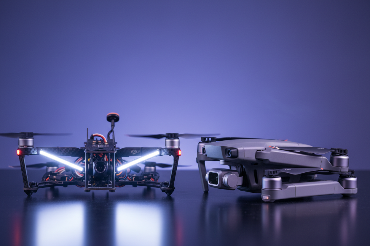 Fpv drone head on with a DJI mavic 3 Pro